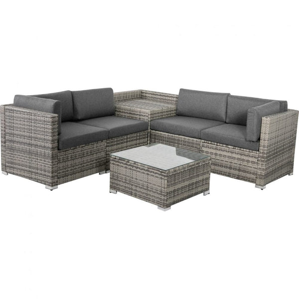 Dreamo 6Pcs Outdoor Modular Lounge Sofa Coogee Grey Patio Furniture Sets