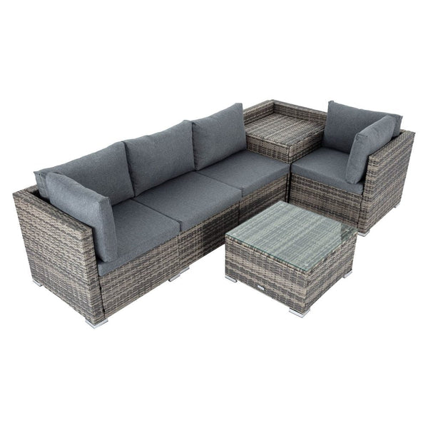 Dreamo 6Pcs Outdoor Modular Lounge Sofa Coogee Grey Patio Furniture Sets