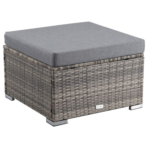 Dreamo Outdoor Wicker In Grey Ottomans Footstools & Poufs