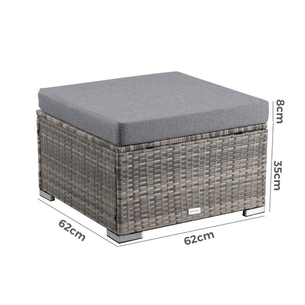 Dreamo Outdoor Wicker In Grey Ottomans Footstools & Poufs