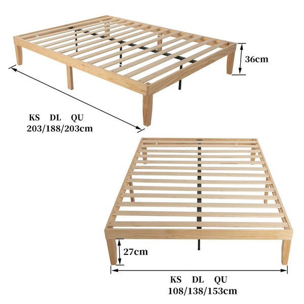 Dreamo Warm Natural Bed Base Frame – Double Double Bed Frames