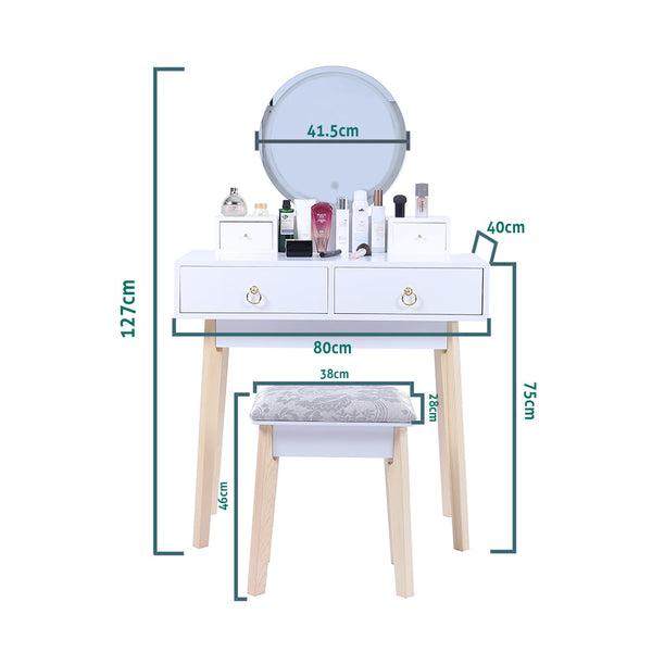 Dressing Vanity Table Stool Set With Make Up Led Lighted Mirror White Dressing Tables