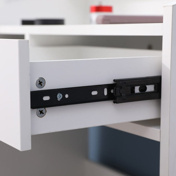 Dreamo Diana Vanity Set With Shelves Cushioned Stool And Lighted Mirror White Dressing Tables