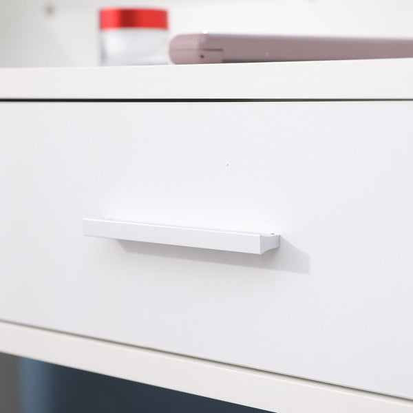 Dreamo Diana Vanity Set With Shelves Cushioned Stool And Lighted Mirror White Dressing Tables