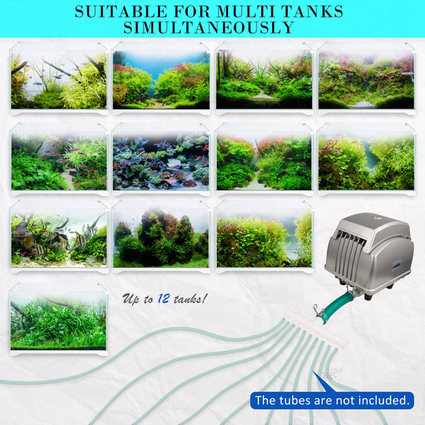 Dynamic Power Aquarium Air Pump Oxygen 12 Outlet 4500L/H 65W Air Pumps