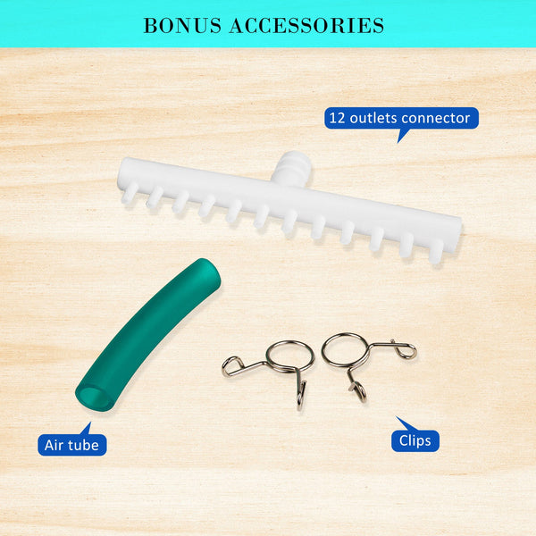 Dynamic Power Aquarium Air Pump Oxygen 12 Outlet 4500L/H 65W Air Pumps