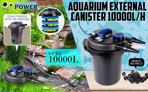Water Pumps Dynamic Power Combo Aquarium Garden Filter 10000L/H + Submersible Water Pump 16000L/H