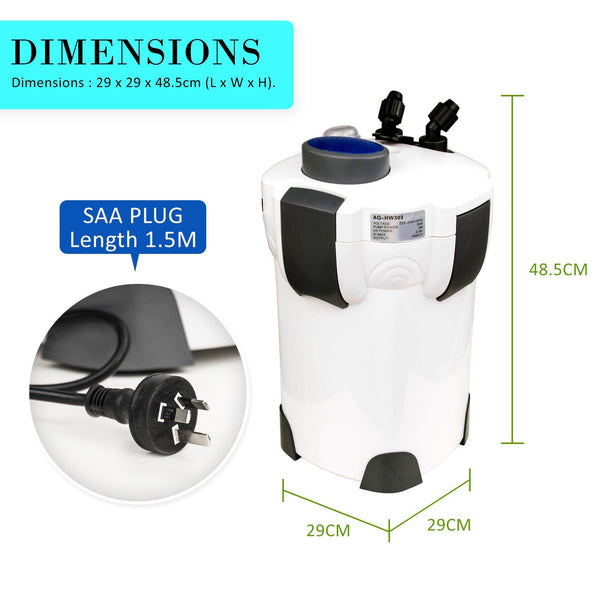Lights Dynamic Power Aquarium Uv Light External Canister Filter 2000L/H + Media Kit