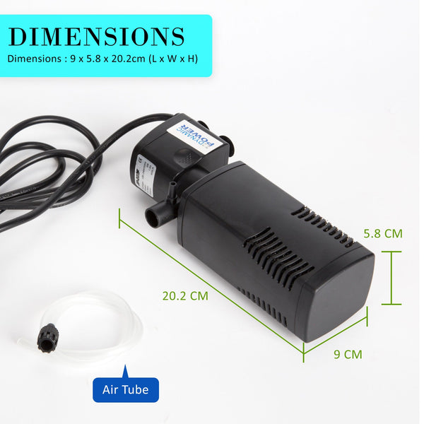 Dynamic Power Aquarium Submersible Filter 600L/H 8W 1M Pond Pump Water Pumps