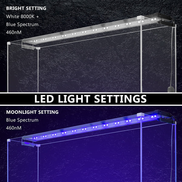 Lights Dynamic Power 2 Set 33W Aquarium Blue White Led Light For Tank 120 140Cm