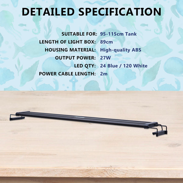 Lights Dynamic Power 2 Set 33W Aquarium Blue White Led Light For Tank 120 140Cm