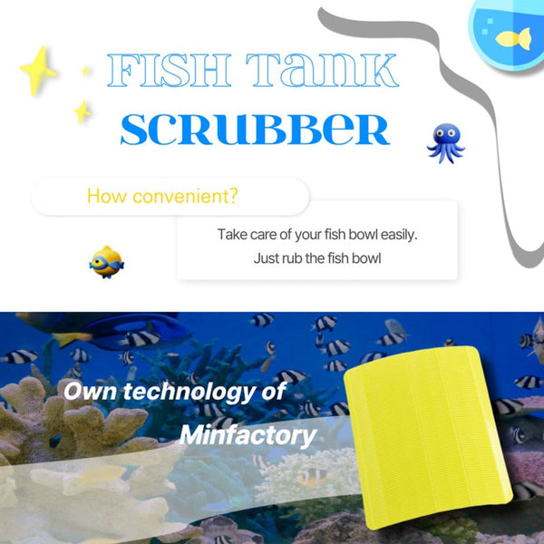 Minfactory 4X Minifactory Fish Tank Moss Scrubber Scraper Iron Glass Acrylic Algae Cleaner Brush Cleaning & Maintenance