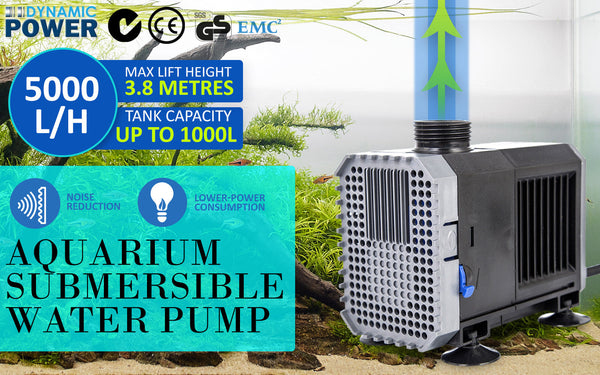 Dynamic Power Aquarium Submersible Water Pump 5000L/H 80W 3.8M Pond Water Pumps