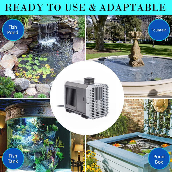Dynamic Power Aquarium Submersible Water Pump 5000L/H 80W 3.8M Pond Water Pumps