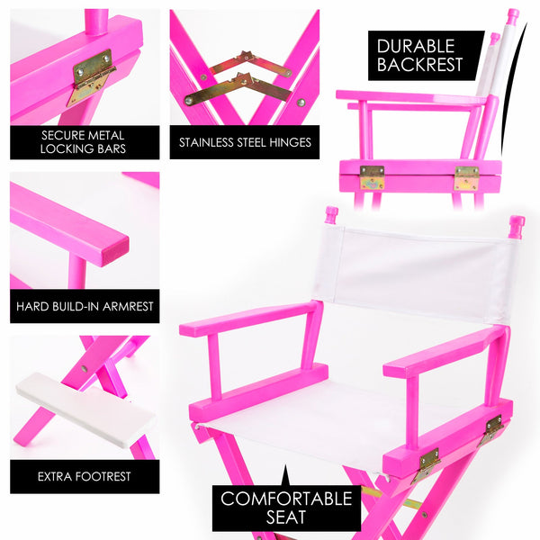 La Bella Pink Folding Tall Chair Dark Humor Movie Director 75Cm Chairs