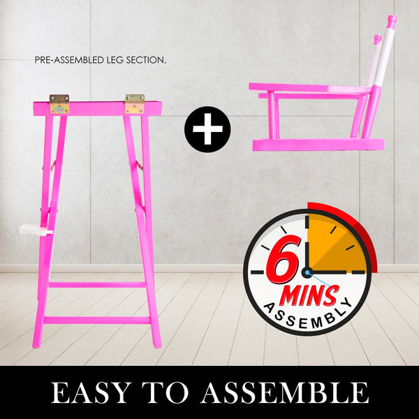 La Bella Pink Folding Tall Chair Dark Humor Movie Director 75Cm Chairs