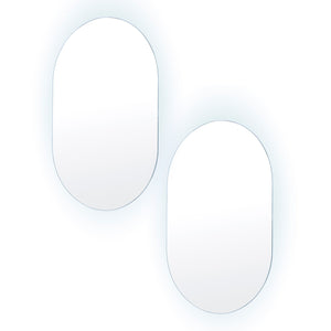 La Bella 2 Set Led Wall Mirror Oval Touch Anti-Fog Makeup Decor Bathroom Vanity 50X75cm