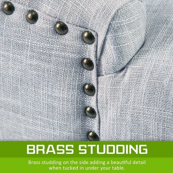 La Bella 4 Set Grey French Provincial Dining Chair Amour Oak Leg Dining Chairs