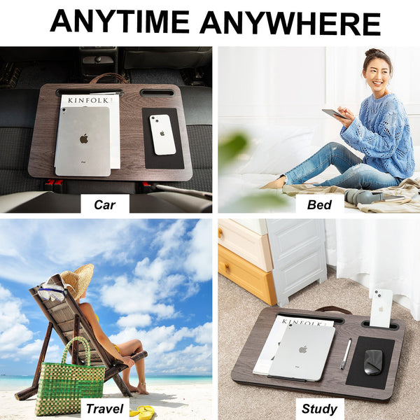 Kandoka Kandaka Iron Grey Oak Lap Desk Laptop Tablet Stand Cushioned Lapdesk Mousepad Mouse Pads & Wrist Rests