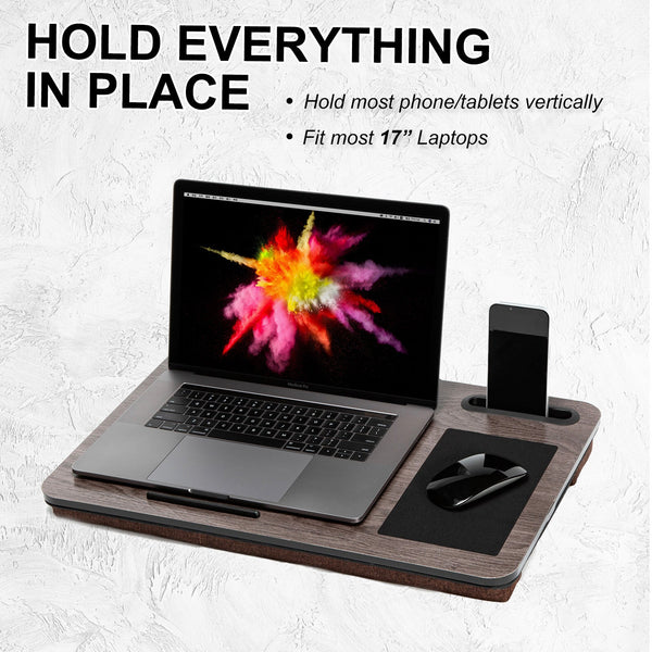 Kandoka Kandaka Iron Grey Oak Lap Desk Laptop Tablet Stand Cushioned Lapdesk Mousepad Mouse Pads & Wrist Rests