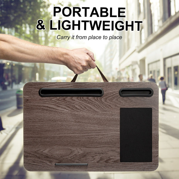 Kandoka Kandaka Iron Grey Oak Lap Desk Laptop Tablet Stand Cushioned Lapdesk Mousepad Mouse Pads & Wrist Rests