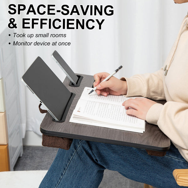 Kandoka Kandaka Iron Grey Oak Lap Desk Laptop Tablet Stand Cushioned Lapdesk Mousepad Mouse Pads & Wrist Rests
