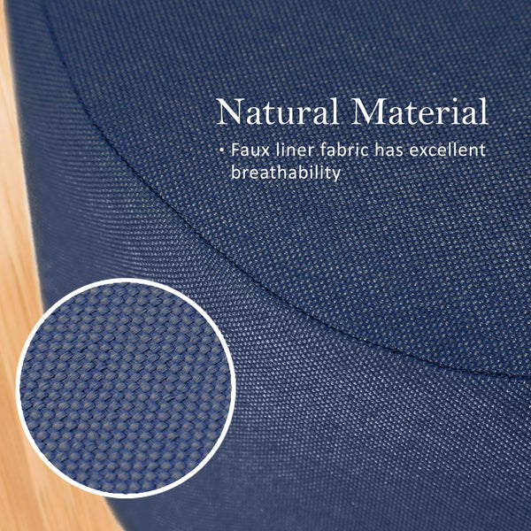 La Bella Dark Blue Fabric Round Leg Foot Stool Ottomans Footstools & Poufs