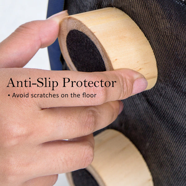 La Bella Dark Blue Fabric Round Leg Foot Stool Ottomans Footstools & Poufs