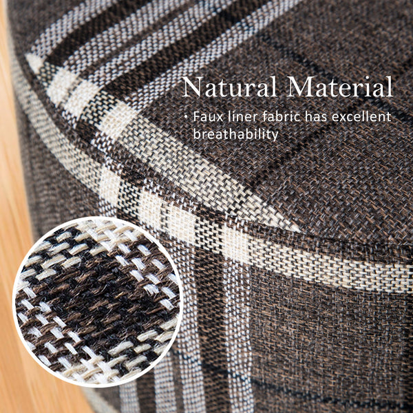 La Bella Lattice Fabric Round Leg Foot Stool Ottomans Footstools & Poufs