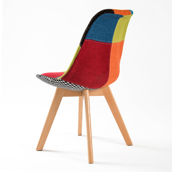 La Bella 4 Set Multi Colour Retro Dining Cafe Chair Padded Seat Dining Chairs