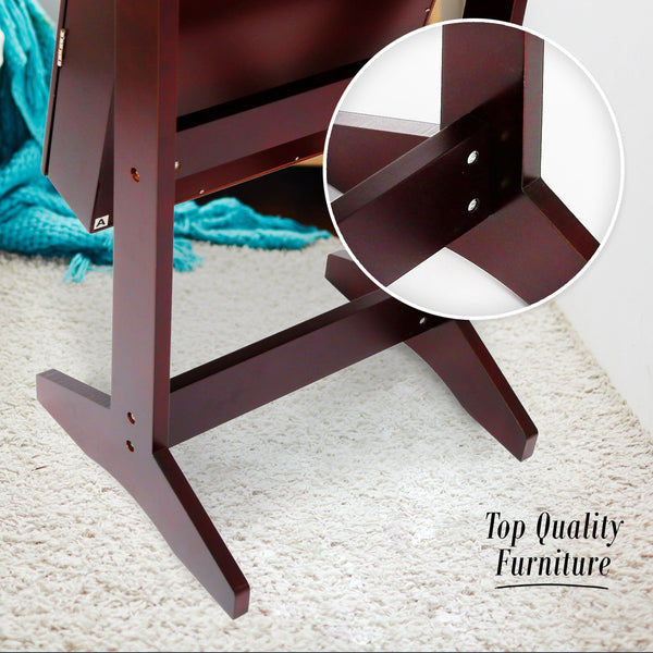 La Bella 146Cm Walnut Mirror Jewellery Cabinet Storage Organiser Luvo Dining Chairs