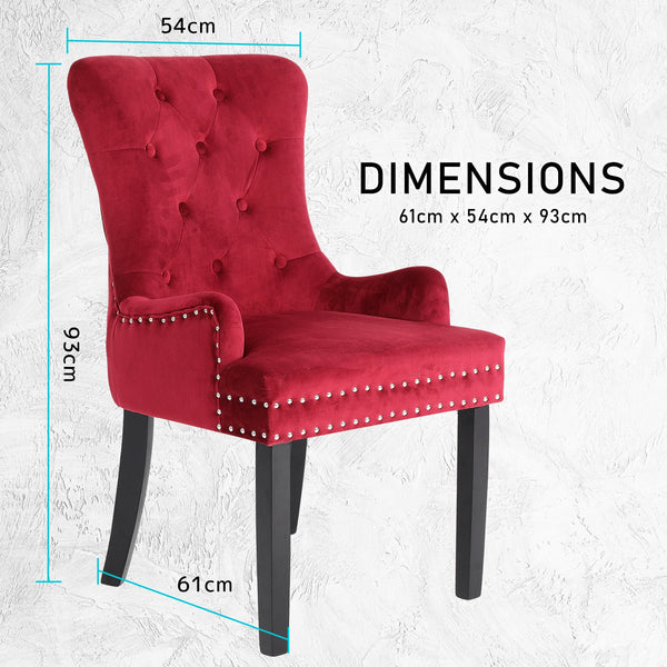 La Bella 4 Set Bordeaux Red French Provincial Dining Chair Ring Studded Lisse Ve Dining Chairs