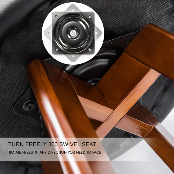 La Bella 4 Set 72Cm Black Brown Bar Stool Leila Leather Benches Bar Stools