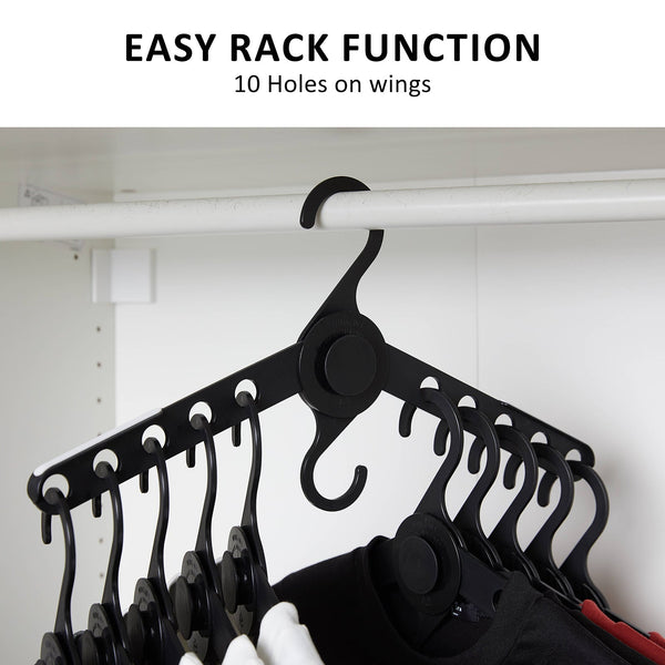 Wing 50 Set Black Plus Hanger Multiple Clothes Rack Organizer Foldable Garment Racks