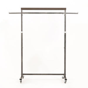 Meoktong Pearl Grey Clothes Rack Coat Stand Hanging Adjustable Rollable Steel