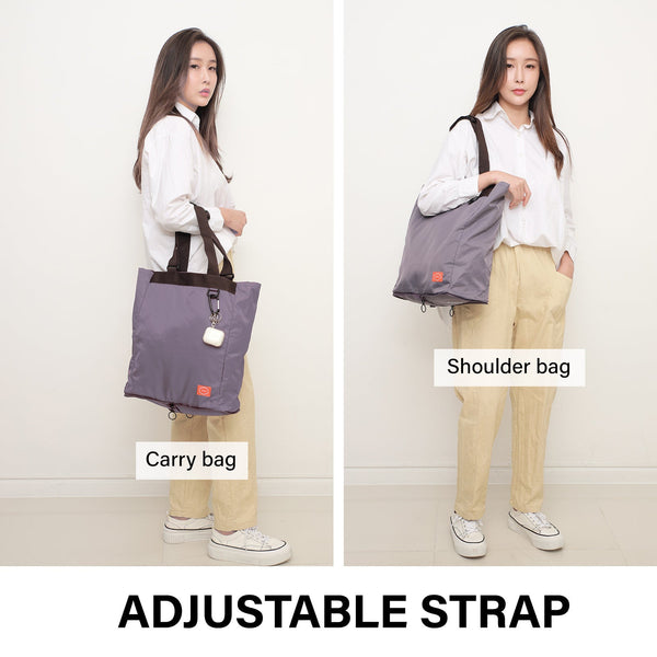 Koele Purple Shopper Bag Tote Foldable Travel Laptop Grocery Ko-Shoulder