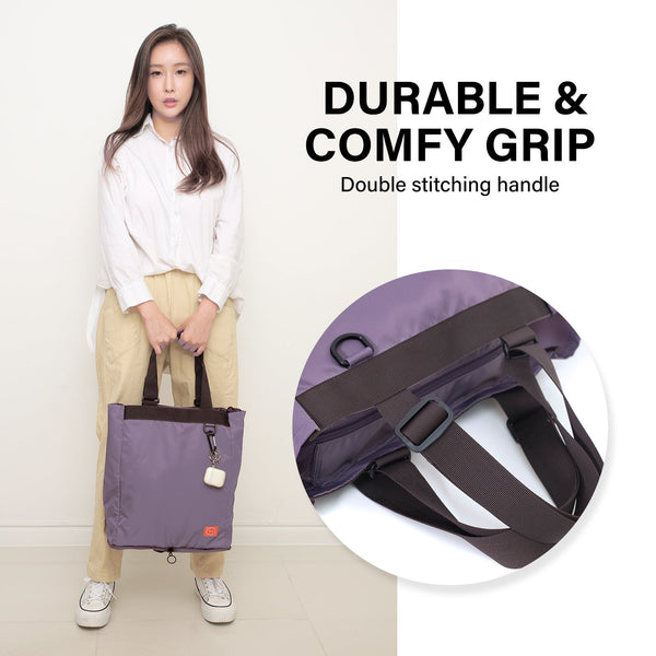 Koele Purple Shopper Bag Tote Foldable Travel Laptop Grocery Ko-Shoulder