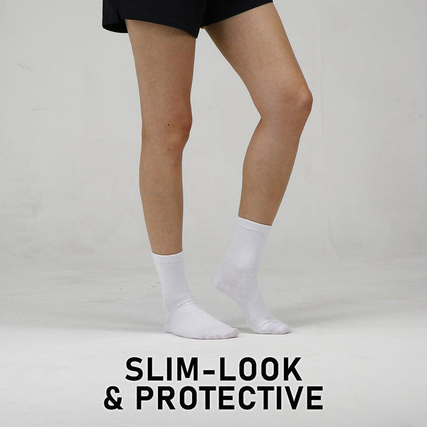 Rexy 5 Pack Large White 3D Seamless Crew Slim Breathable Socks