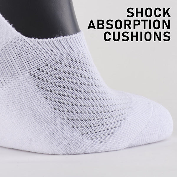 Rexy 3 Pack Large White Cushion No Show Ankle Socks Non-Slip Breathable