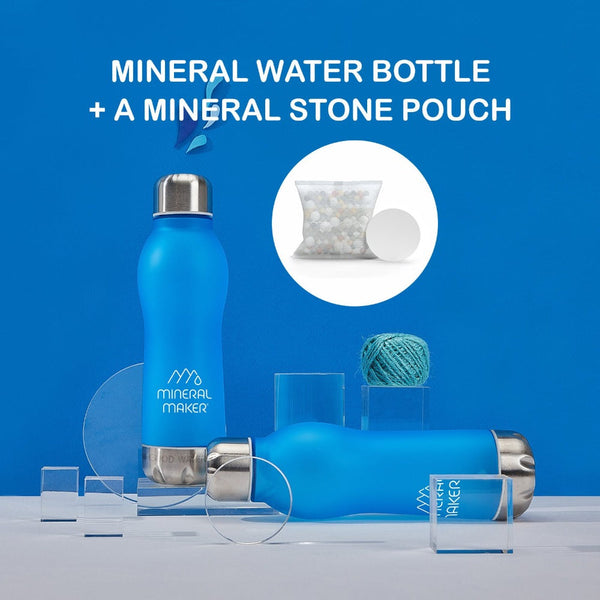 Mineral Maker Morbido Alkaline Filter Water Bottle + Stone Pouch Water Filters