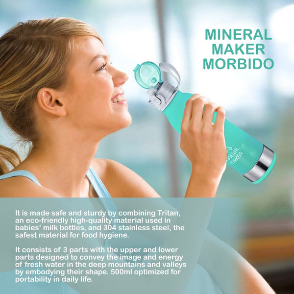 Mineral Maker Morbido Alkaline Filter Water Bottle + Stone Pouch Water Filters