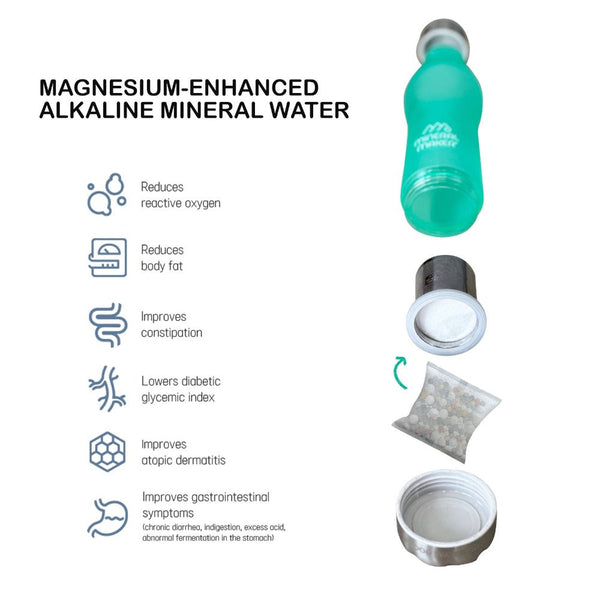 Mineral Maker Morbido Alkaline Filter Water Bottle + Stone Pouch Water Filters