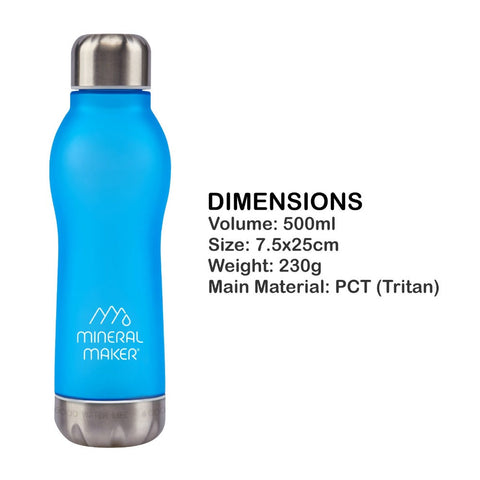 Mineral Maker Morbido Alkaline Filter Water Bottle + Stone Pouch