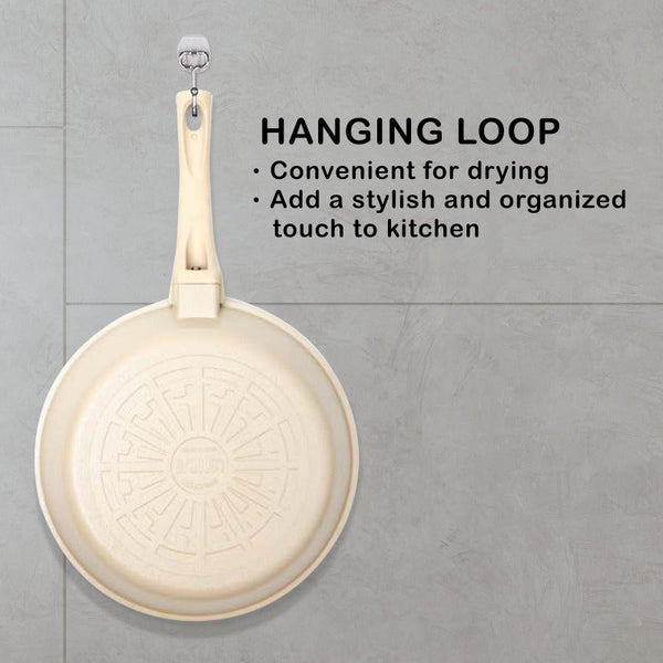 Giorno Felice 28Cm Beige Ih Wok Pan Ceramic Non Stick Stir Frypan Induction Frying & Grill Pans