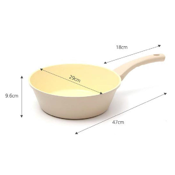 Giorno Felice 28Cm Beige Ih Wok Pan Ceramic Non Stick Stir Frypan Induction Frying & Grill Pans