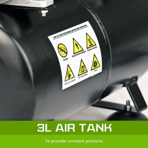 Dynamic Power Air Brush Compressor For Spray 1/6Hp 3L Air Compressors