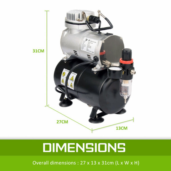 Dynamic Power Air Brush Compressor For Spray 1/6Hp 3L Air Compressors