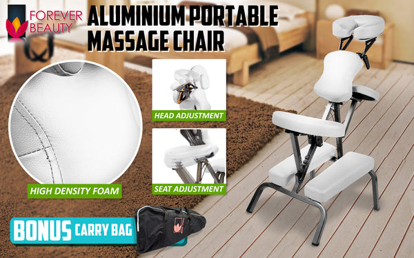 Forever Beauty White Portable Massage Foldable Chair Table Therapy Waxing Aluminium