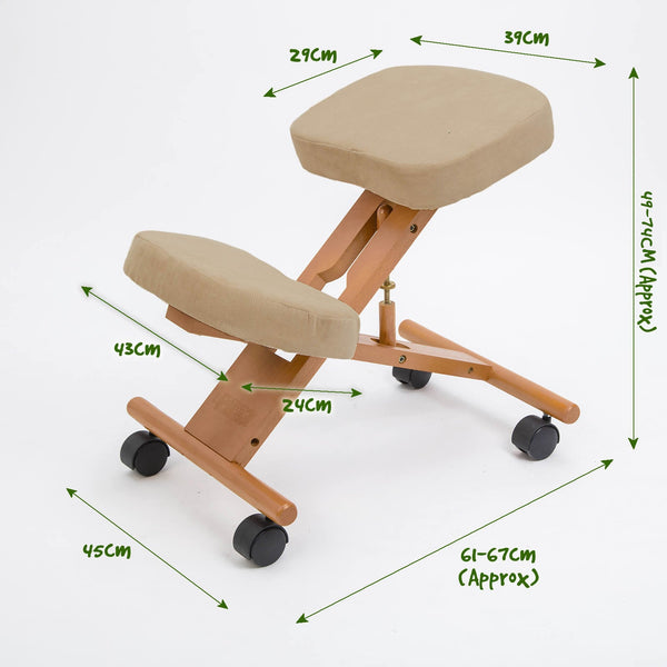 Forever Beauty Beige Ergonomic Kneeling Chair Massage Tables & Chairs