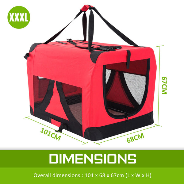 Paw Mate Red Portable Soft Dog Cage Crate Carrier Xxxl